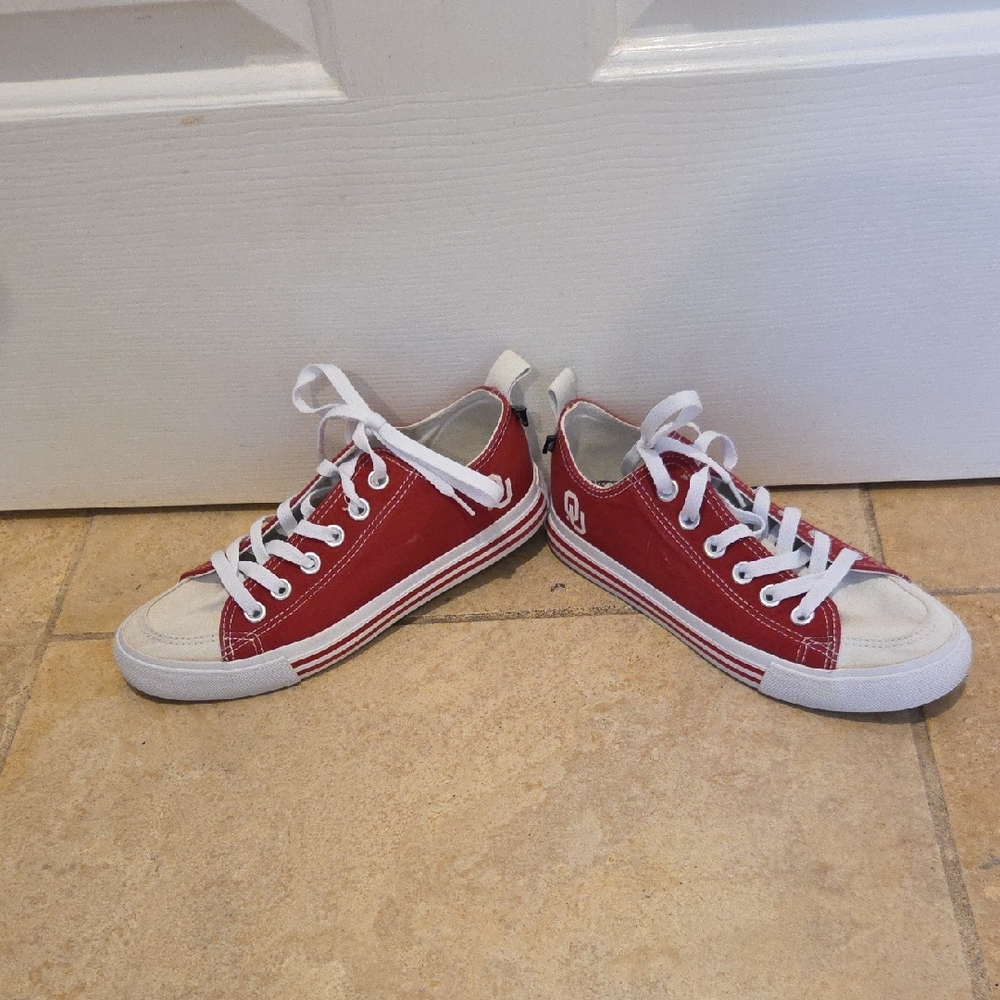 OU (OKLAHOMA) Red And White Unixes Sneakers